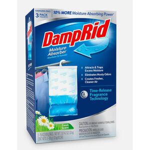 DAMPRID Hanging Moisture Absorber Bag Pure Linen 3 Bags NEW - Sealed Box